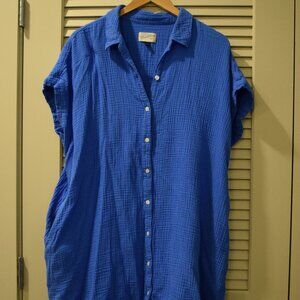 Target Blue High Low Dress with Pockets - XL